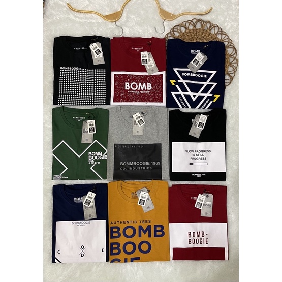 3PC 100rb BOMB BOOGIE~ Kaos Oblong Bomb Boogie Cowo Murah