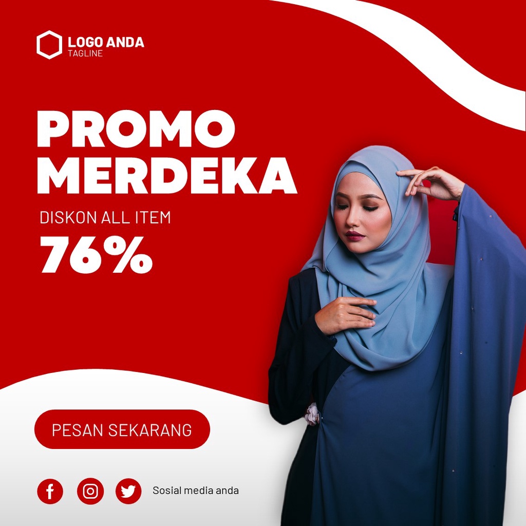 Desain Feed Medsos Tema HUT Kemerdekaan RI ke 76