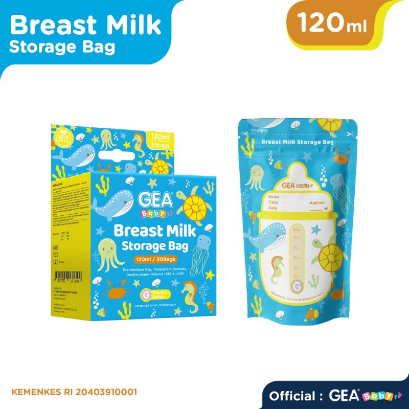 GEA Baby Breastmilk Storage Kantong ASI 120 ml Pattern Edition / Kantung Susu Bayi