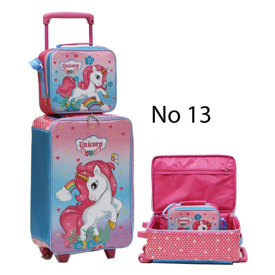 Tas Roda Dorong Trolley Anak Tk Set Koper Little Pony Dan Lunch Bag Anak Bahan Sponge Tahan Air I3V3