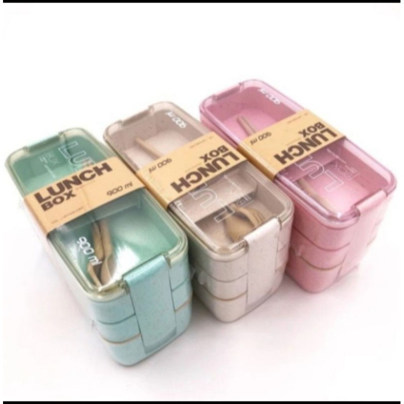 kotak makan piknik 3 susun - lunch box 3 susun