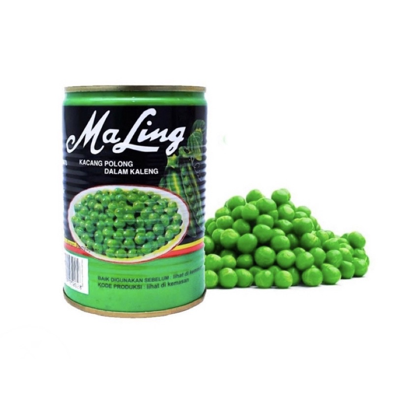 

Maling Green Peas / Kacang Polong 397gr/Maling Green Peas/Kacang Polong Dalam Larutan Garam/Kacang Kapri Kaleng/Canned Green Peas / Ma ling