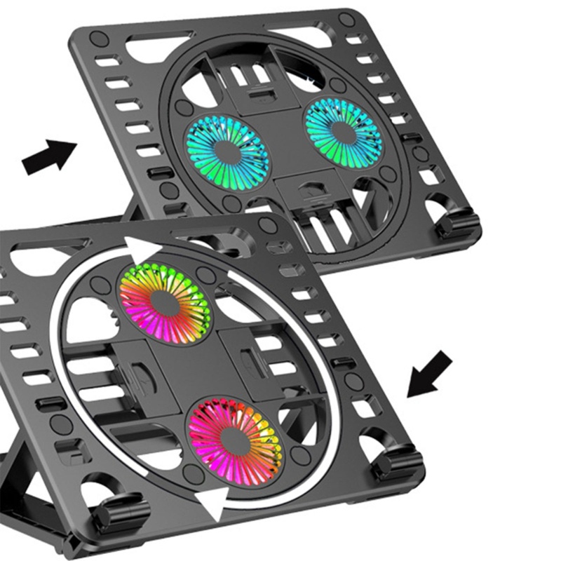 Zzz Stand Holder Laptop / Notebook Dengan Kipas Pendingin RGB Tidak Berisik