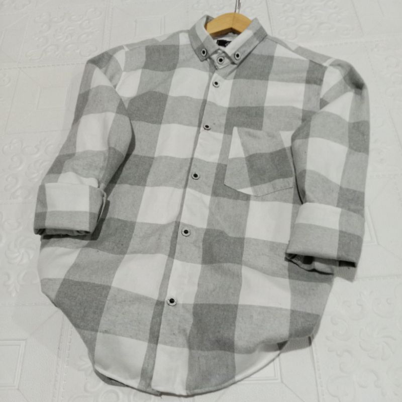 Kemeja flanel pria unisek flanel wanita panjang kotak-kotak kualitas impor bisa pilih motif-Best seller alkalin