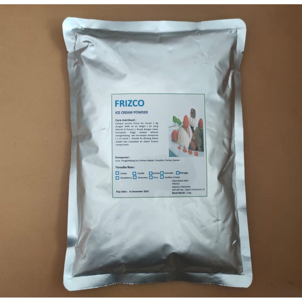 

Ice Cream DURIAN Frizco 1kg Instant Powder Bubuk Es Krim duren 1000gr