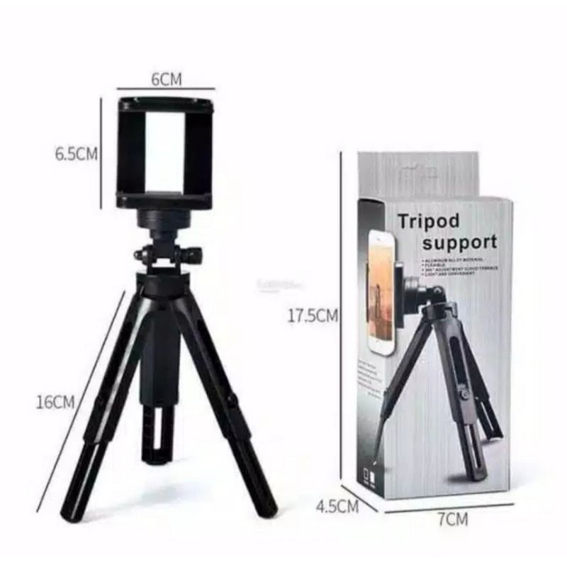 Holder Mini Kamera Hp Handphone Standing Universal Tripod Support Fleksibel