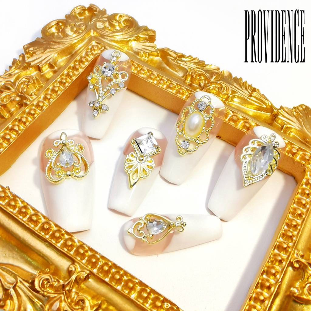 Providence 10Pcs / Set Hiasan Kuku 3D Gaya Retro Aksen Kristal Imitasi Untuk Nail Art / Manicure