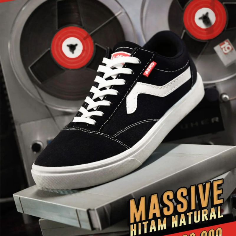 Sepatu Aerostreet massive low black natural original