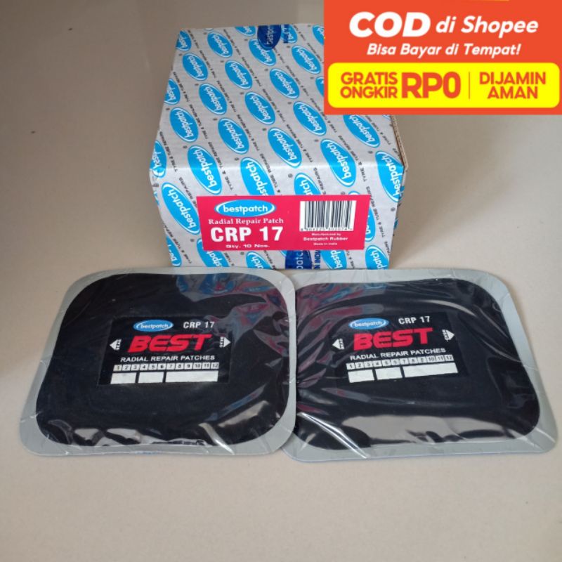 CRP 17 Radial Tyre Patch - Karet Tambal Ban Luar - Bestpatch - 1 Box isi 10pcs