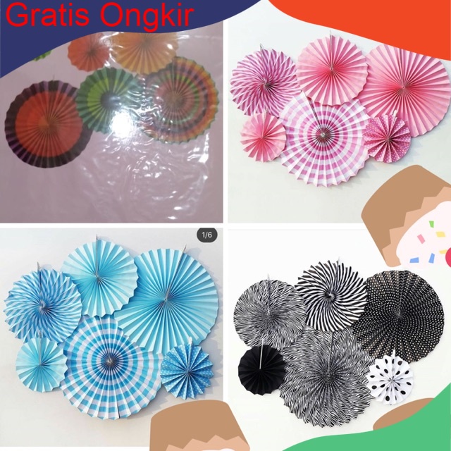 

BEKASI Paper Fun isi 6 pcs Paper Fan High Quality MURAH