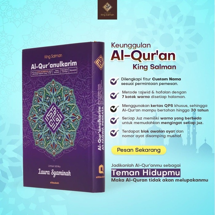 Al-Quran Custom Nama Sendiri Alquran Quran Terjemahan Hafalan A4 A5