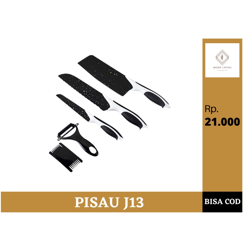 Pisau set talenan Pisau set dapur Pisau stainless tajam Pisau set Hitam Premium Batu Maifan HomeLiving