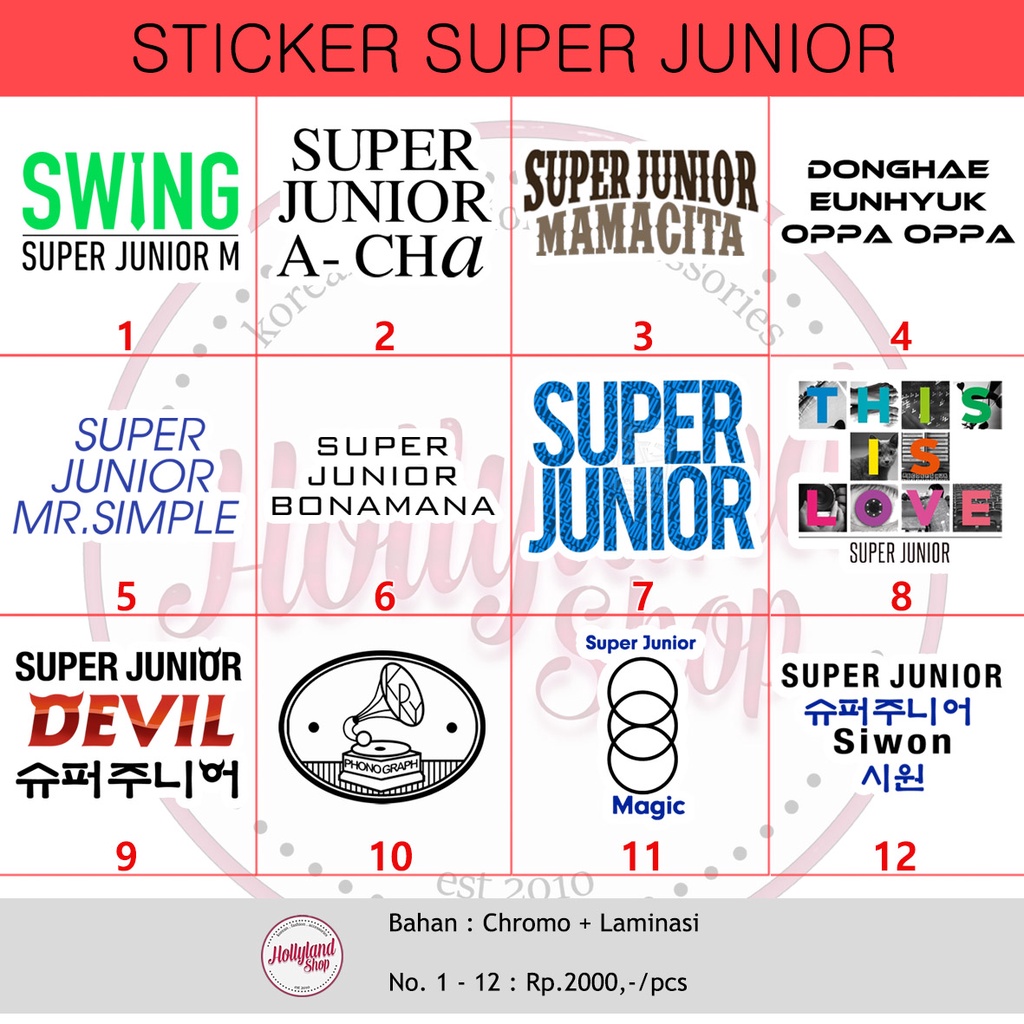

Sticker Super Junior KRY D&E Logo (5pcs Sticker) Unofficial