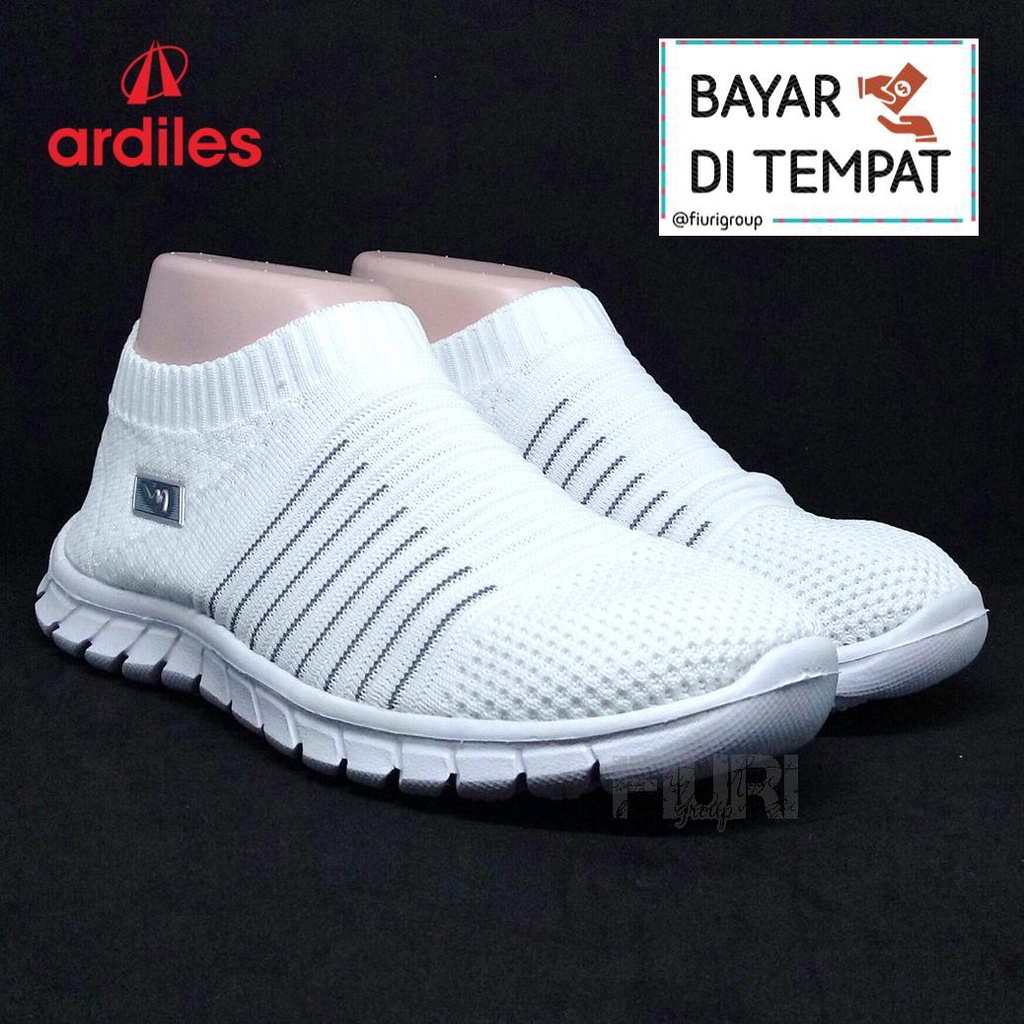 FIURI - ARDILES Original - Mickelson CITATA Putih 37-40 - Sepatu Sneakers Olahraga Wanita - Sepatu Sekolah - Sepatu Ardiles - Sepatu Kuliah Senam Lari Gym Jogging Sport Wanita - Sepatu Casual - Sepatu Rajut Knit Slip On - Fashion Wanita Sneakers Wanita