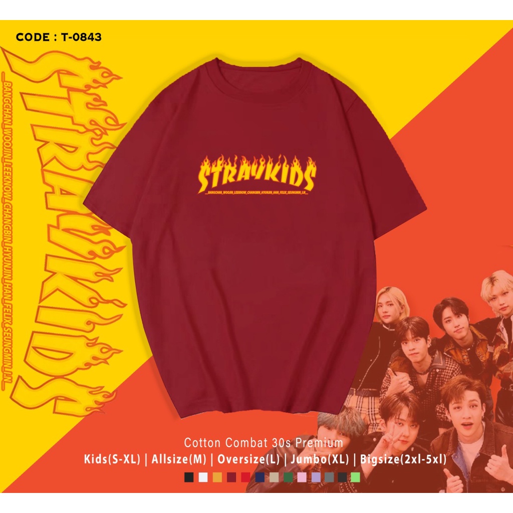 KAOS STRAYKID/KAOS OVERSIZE/PRIA WANITA/KAOS SANTAI/KAOS LENGAN PENDEK/BISA CUSTOM