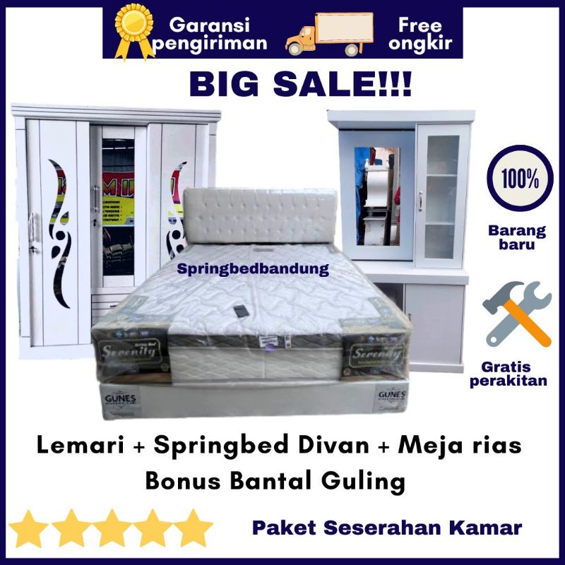 PAKET LAMARAN SESERAHAN PAKET KAMAR ISI LEMARI MEJA RIAS KASUR DIVAN BANDUNG TASIKMALAYA CIREBON SUB