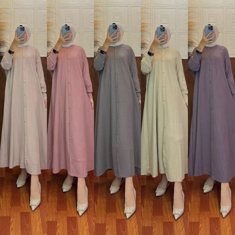 vnh_ GAMIS POLOS KAOS IMPORT PREMIUM [WH22] LD 110CM ADEM BISA COD