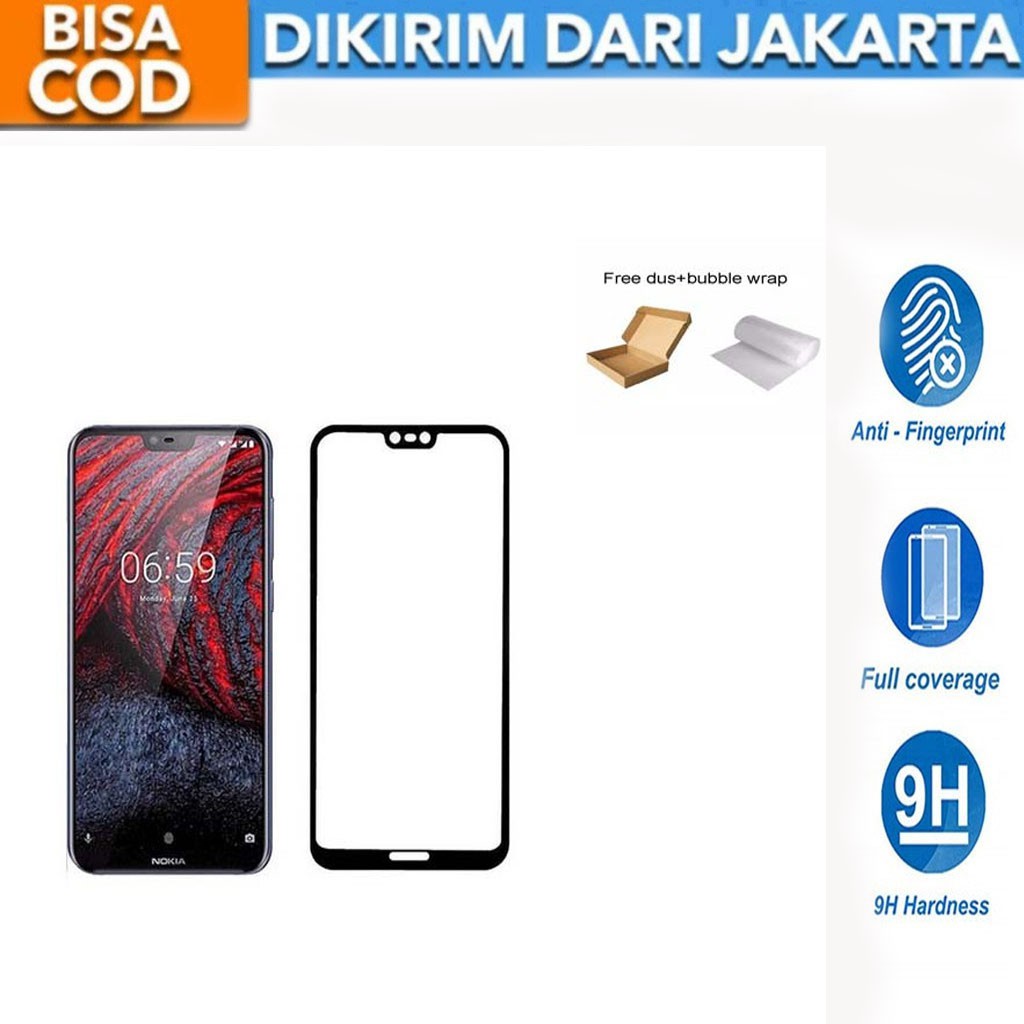 Nokia 7.1 Full Cover/Full Screen Tempered Glass Screen Protector Anti Gores