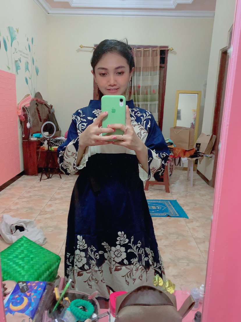 Dress Tunik Batik Lengan Panjang Bahan Katun Stretch, 214 Nv#