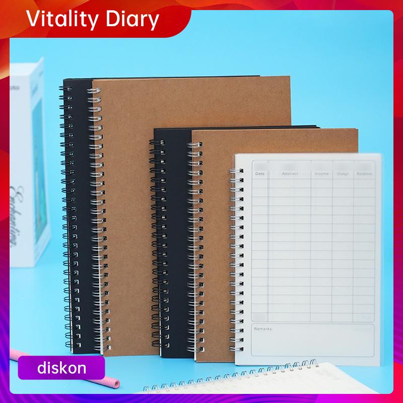 

【COD❤️】A5 Kraft Paper Coil Book Simple Student Notebook Meeting Notepad Buku Akuntansi Portabel VDY
