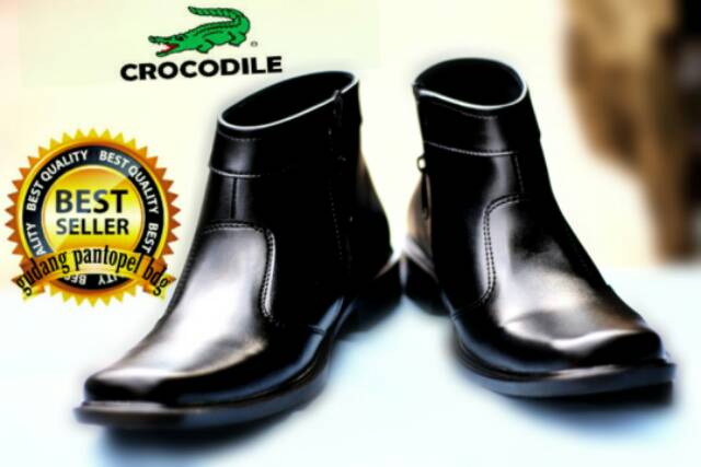 Sepatu Pantofel Kulit Crocodile Pria Murah Pendek Formal Kerja Kantor Bloes Toko Gudang