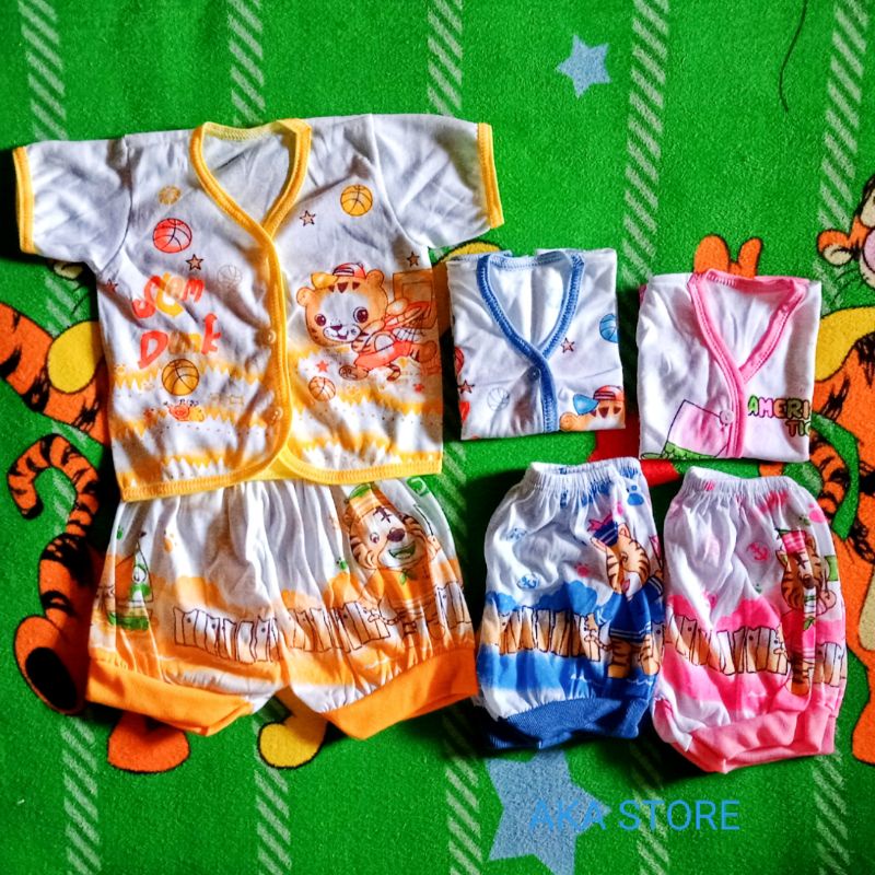 3 setel baju pendek bayi murah