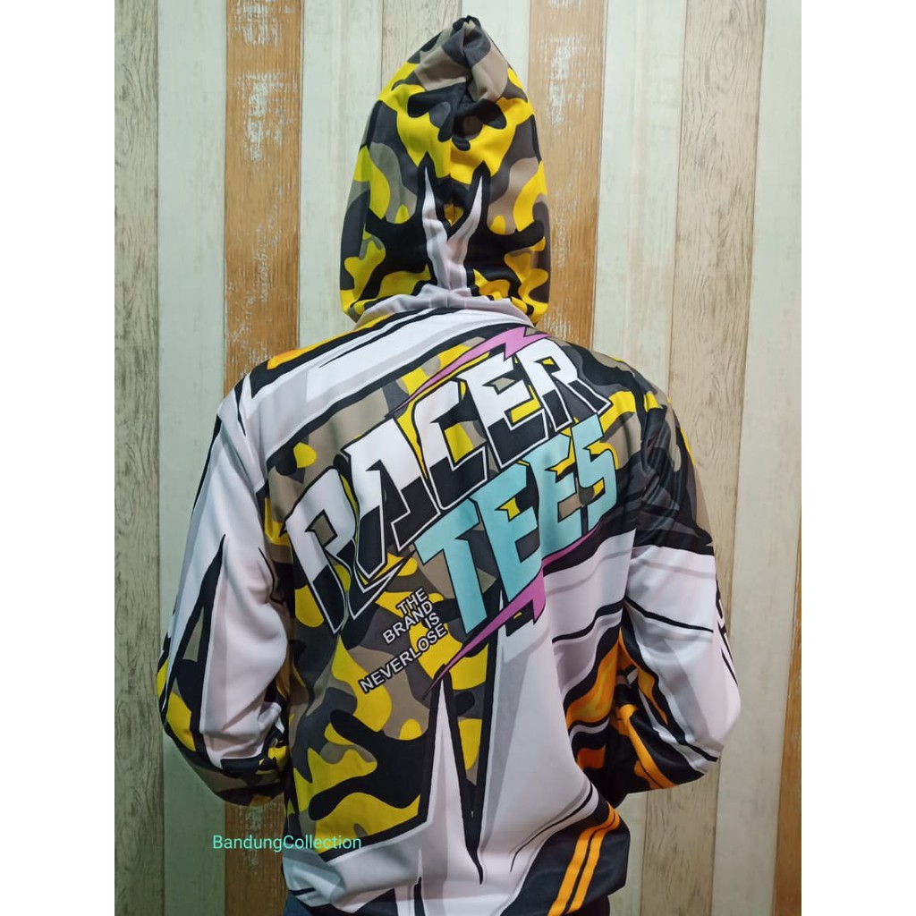 JAKET HOODIE RACING TEES LORENG ABU_JAKET RACING PRIA DAN WANITA TERLARIS
