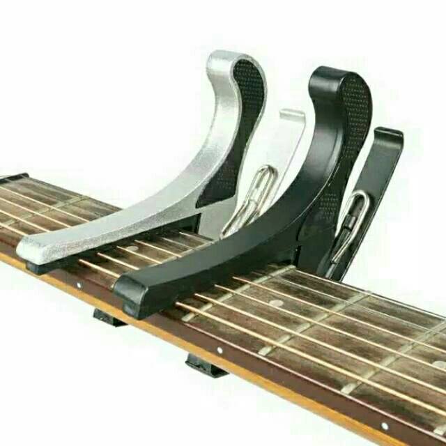 Capo untuk gitar, bahan besi alloy, kuat, penjepit gitar
