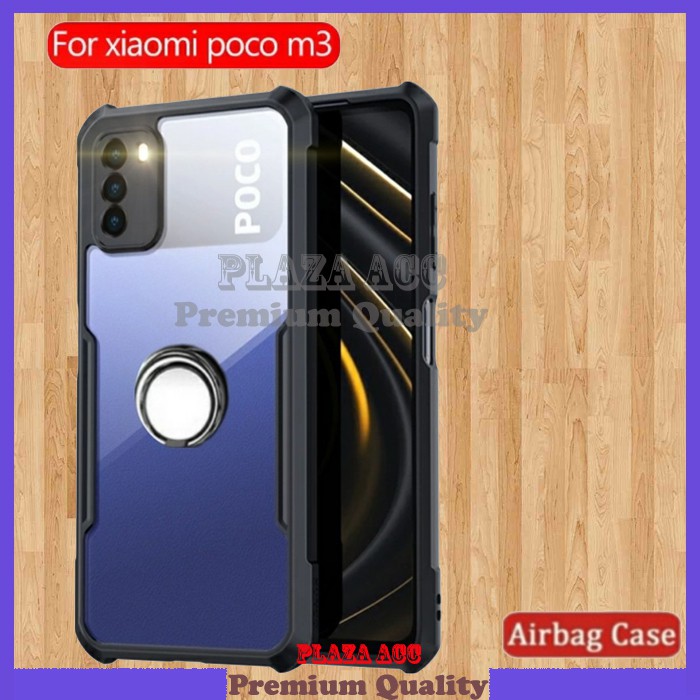 Premium Clear Ring Case Xiaomi Poco M3 - Casing Xiaomi Poco M3 Case