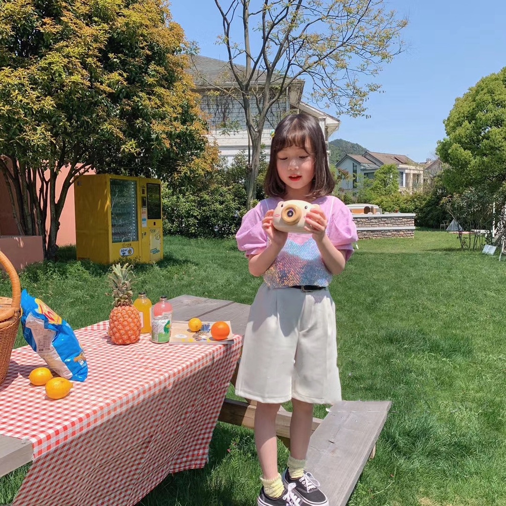 babyfit setelan celana SEQUIN blouse import baju anak perempuan dengan belt import