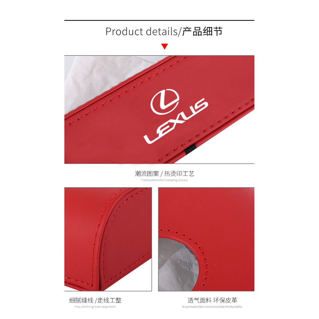 Kulit berkualitas tinggi Tempat Tisu Mobil Untuk Lexus logo CT ES ADALAH GS LS LX RX UX NX CT200h es200 es300 is200 is250 is300 gs300 rx300 nx200