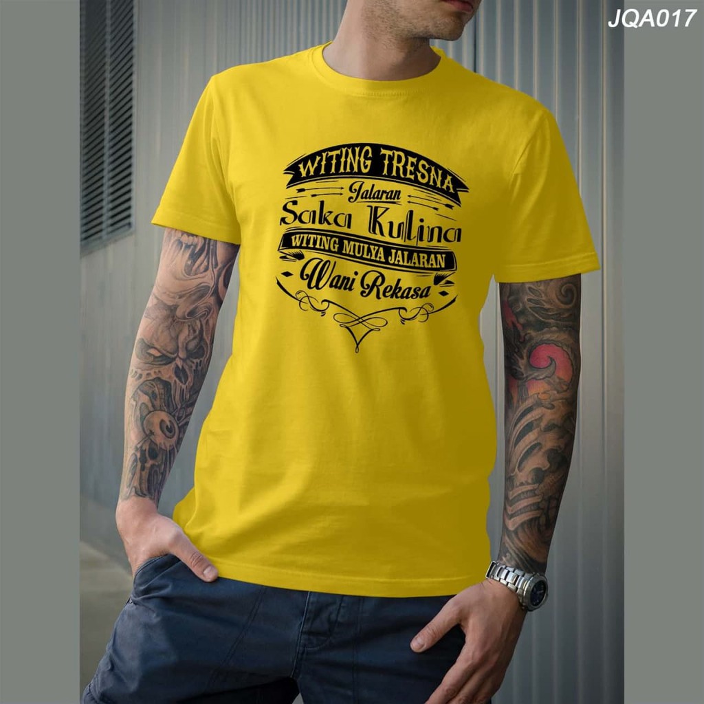 Baju kaos Kata-Kata Bahasa Jawa Pakaian Pendek Distro Murah Jumbo Spirit T-shirt