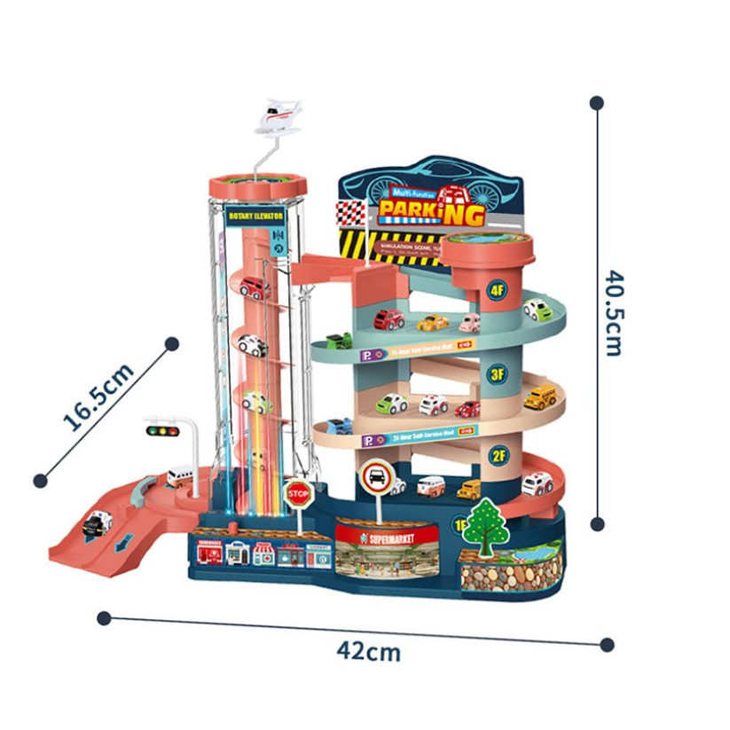 mainan multifunction parking garage susun 4 tingkat
