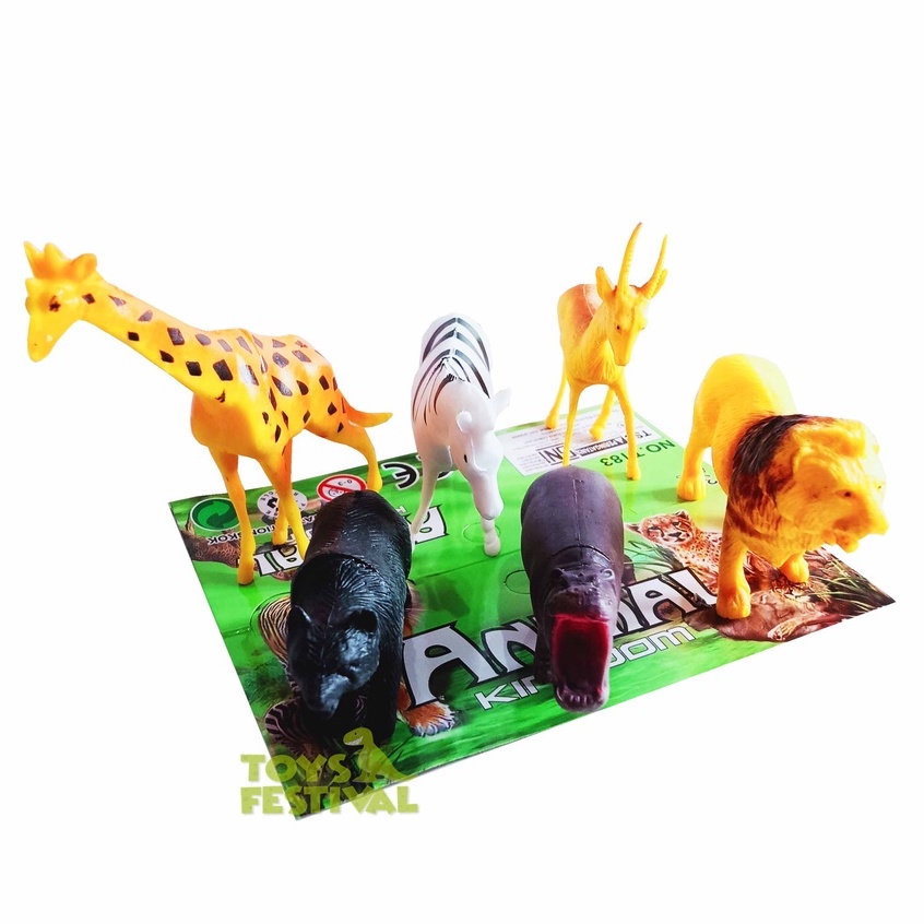 Isi 6 Pcs Mainan Koleksi Figure Set Animal Kingdom Multiwarna