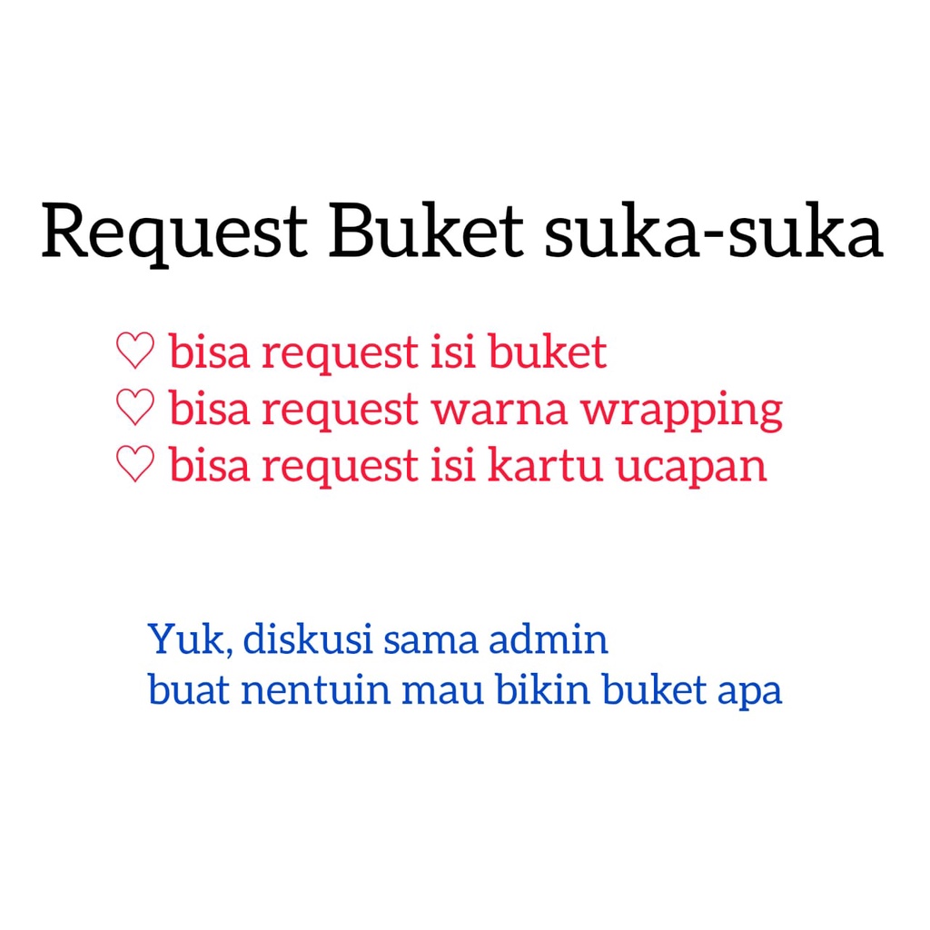 

Buket request - buket custom - buket suka-suka