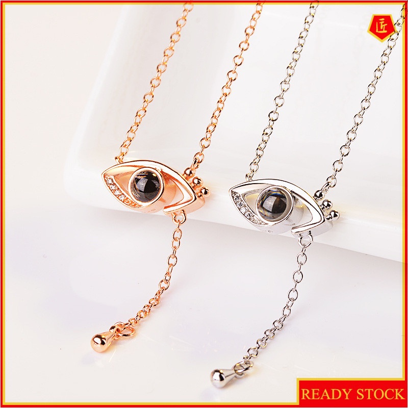 [Ready Stock]Fashion 925 Silver Plated Diamond Eye Pendant Necklace