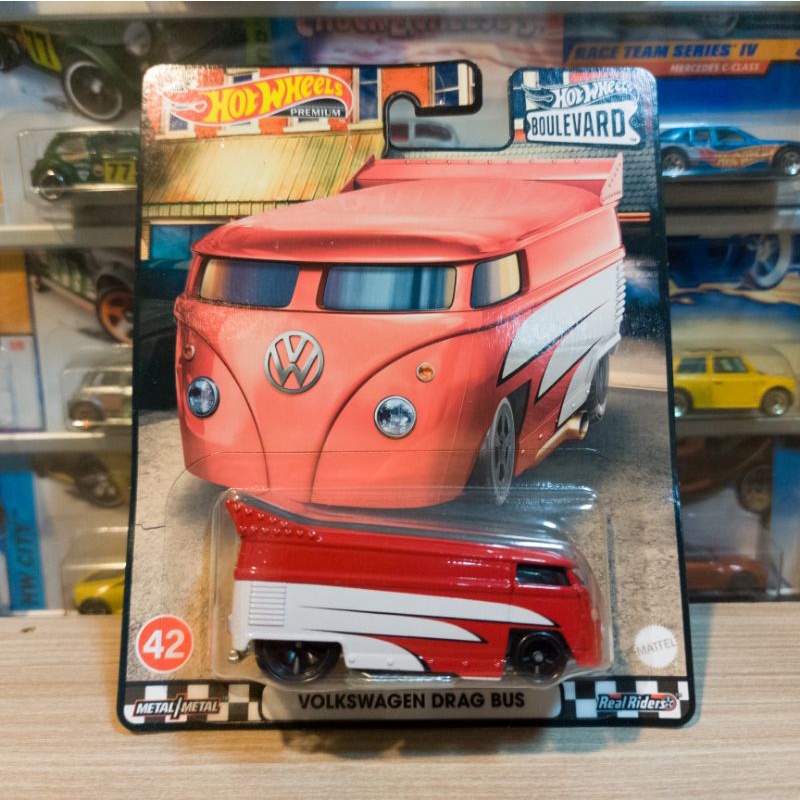 HOT WHEELS VOLKSWAGEN DRAG BUS RED - BOULEVARD - PREMIUM