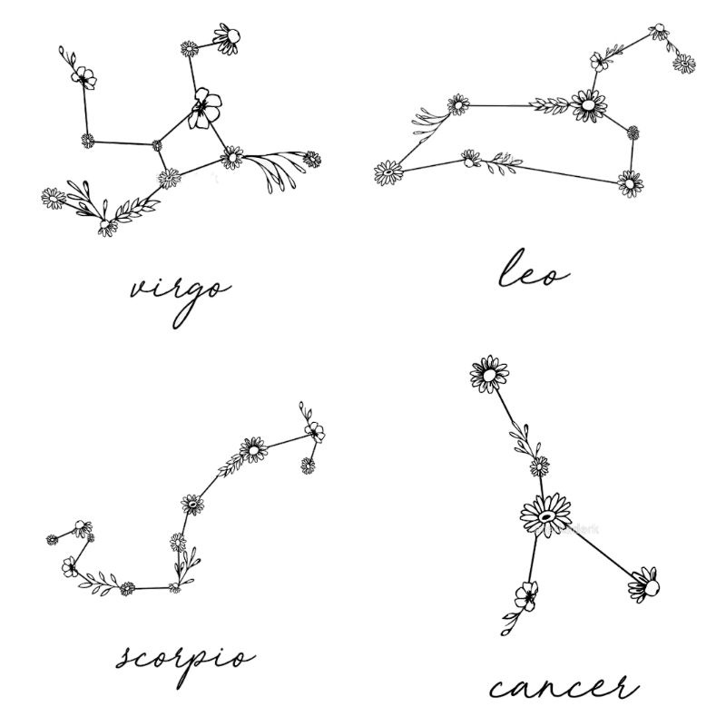 ST22 - STICKY TATTOO TEMPORARY TATO TEMPORER ANTI AIR ZODIAK KONSTELASI RASI BINTANG