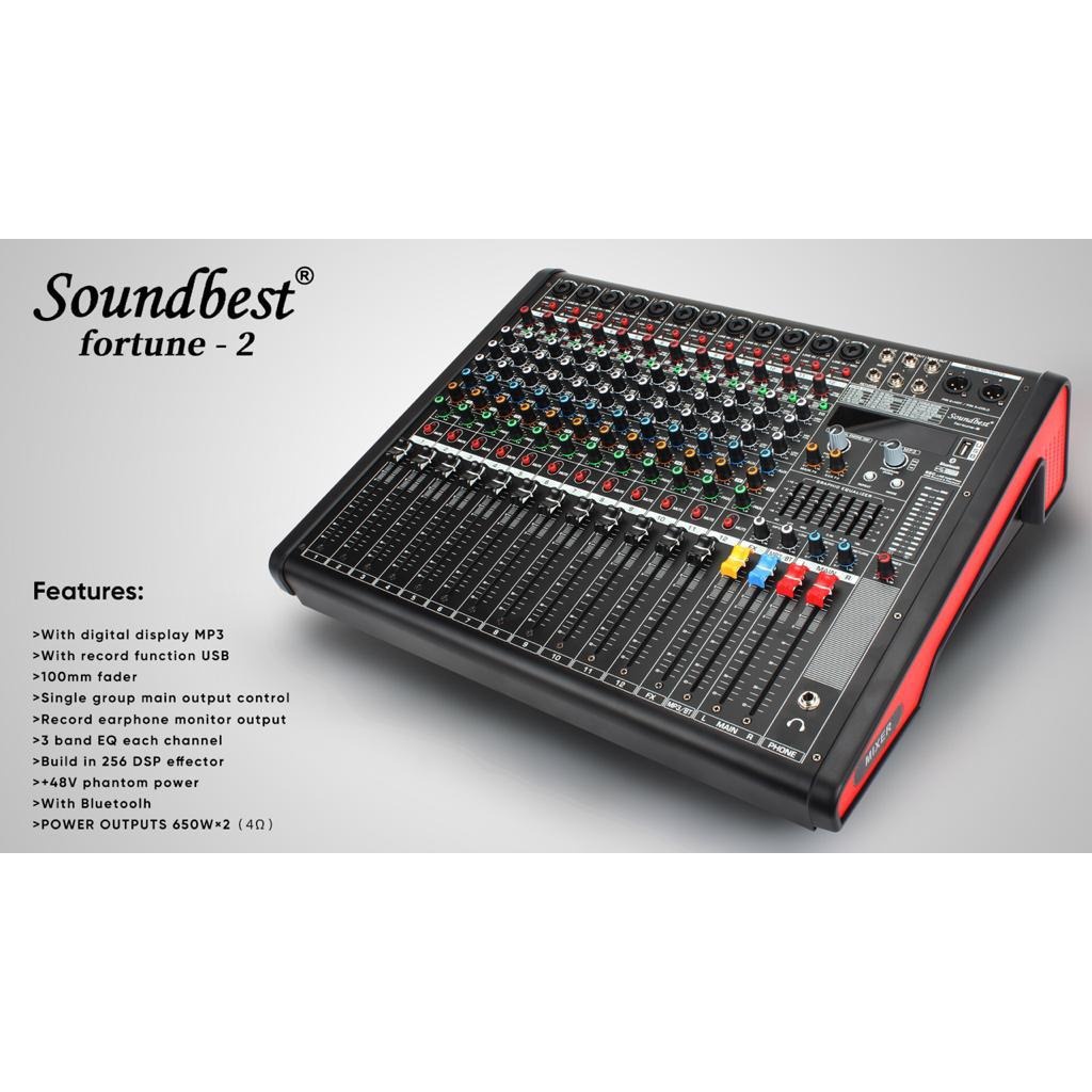 POWER MIXER 12 CHANNEL SOUNDBEST FORTUNE 2 USB BLUETOOTH FORTUNE2 ORIGINAL