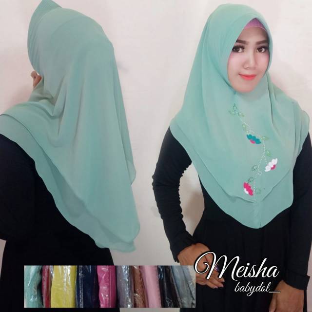 Jilbab/hijab/kerudung khimar mini motif bunga