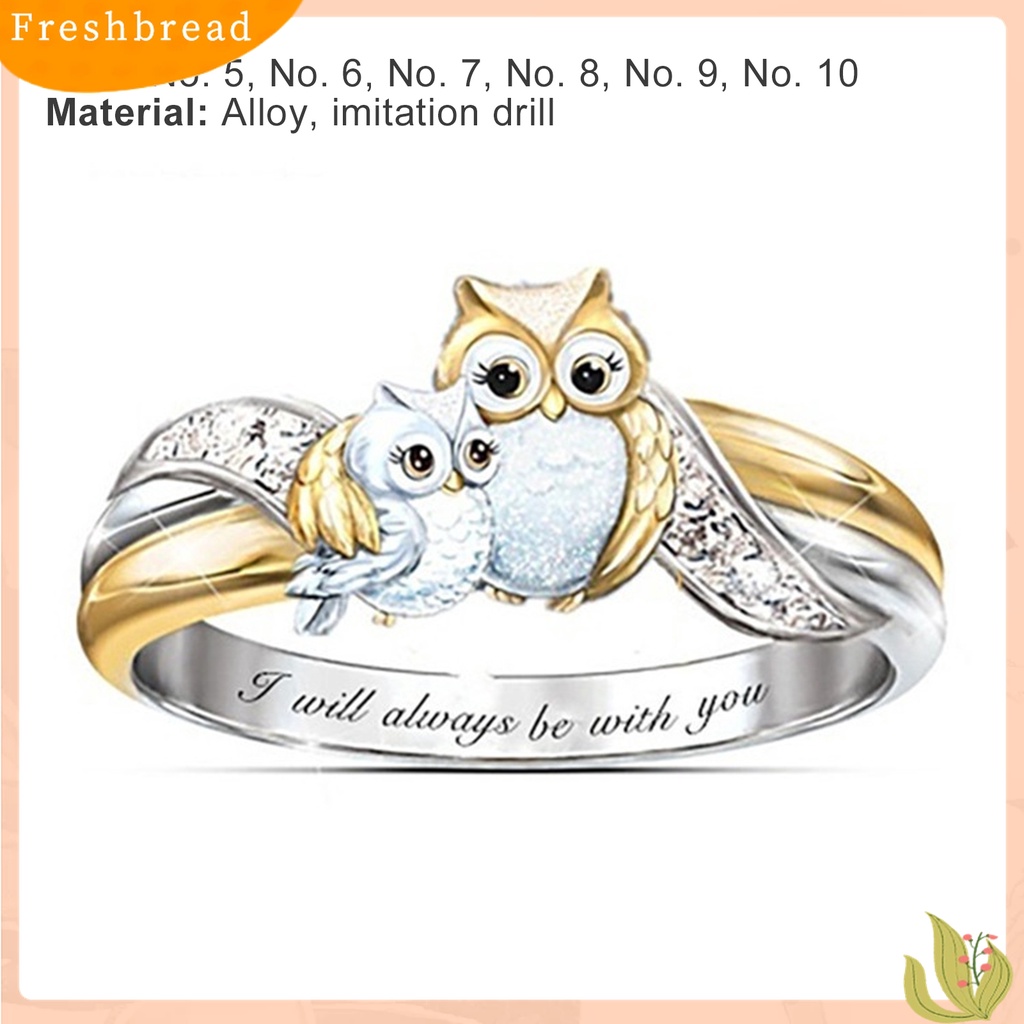 Terlaris Ring Internal Lettering Implying Faux Drill Jewelry Gifts Animal Owl Ring for Christmas