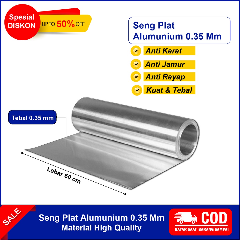 Seng Talang plat Alumunium Allumunium Murah Tebal 0.35 mm Murah