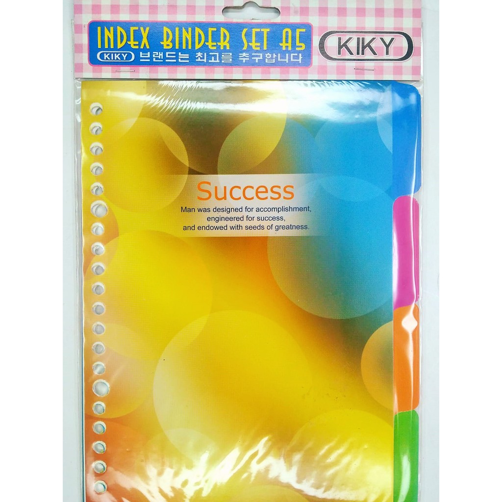 

Index binder A5 KIKY 4 warna pembatas loose leaf kecil 20 lubang