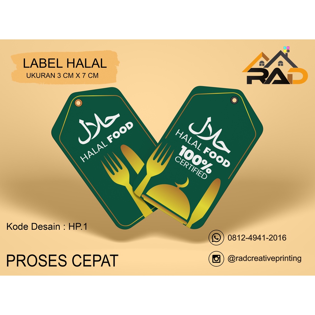 

han tag custom hantag label Halal Food hangtag kemasan makanan hang tag 3x5 free design