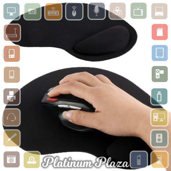 Brila Mouse Pad Ultra Slim Wrist Rest - 63911 - Black`60AFG8-