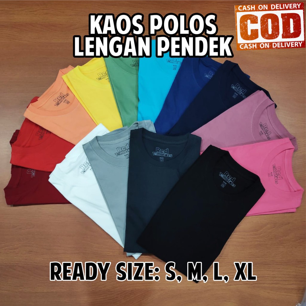 Kaos polos cotton combed 20s pria wanita original lengan pendek