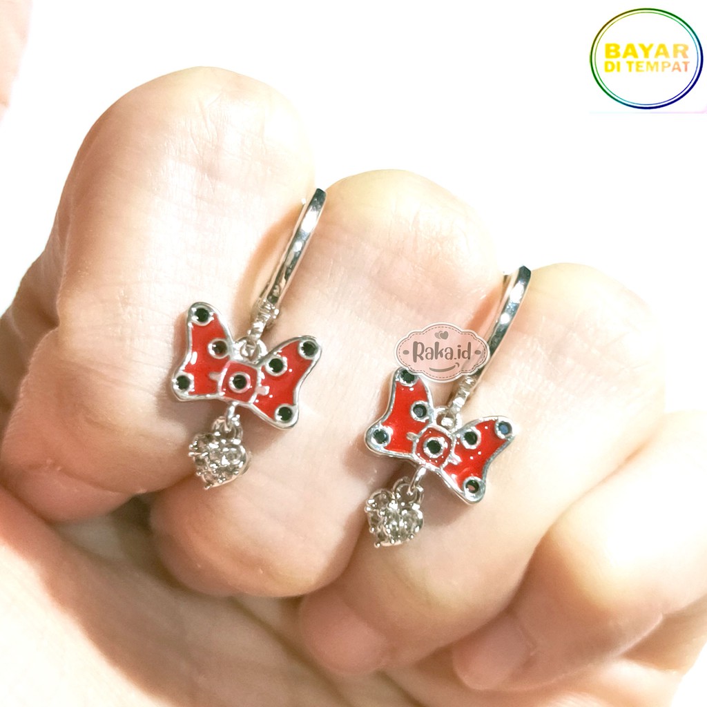 RAKA Acc - Anting Clip / Klip Minnie Mouse Juntai Love Xuping Perhiasan Cantik Wanita Lapis Emas 491