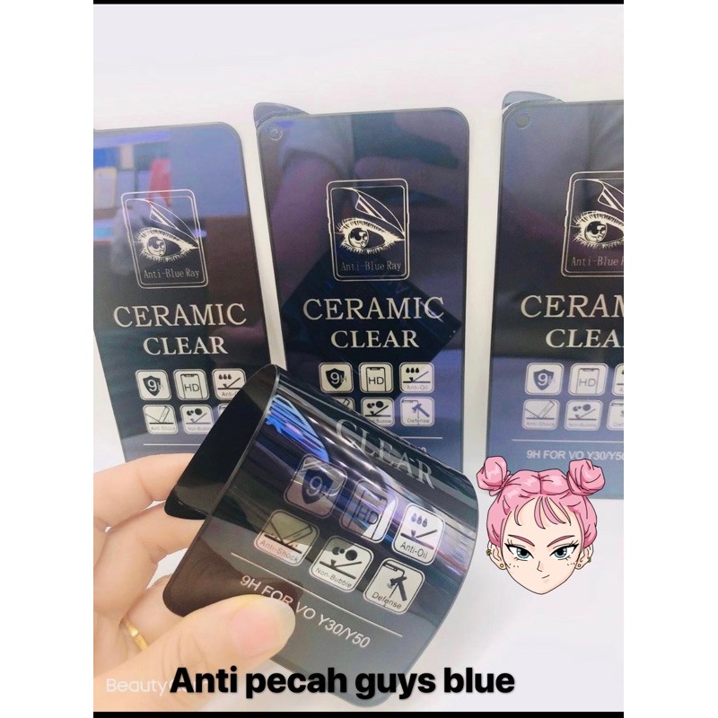 (GARANSI)CERAMIC BLUE ANTI PECAH ALL TIPE SAMSUNG XIAOMI IPHONE OPPO VIVO HUAWEY INFINIX CEK DESKRIPSI