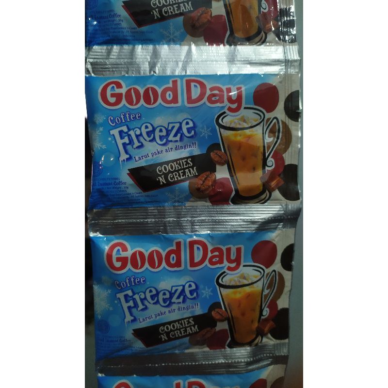 

Good Day Freezze Cookies N Cream Renceng Isi 10 Sachet