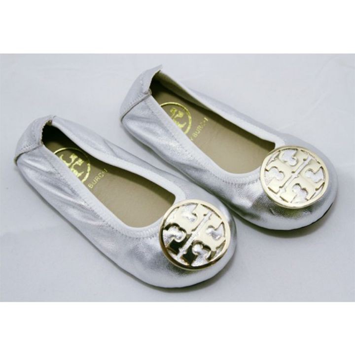 Sepatu Anak / TB Real Leather Big Logo - Silver